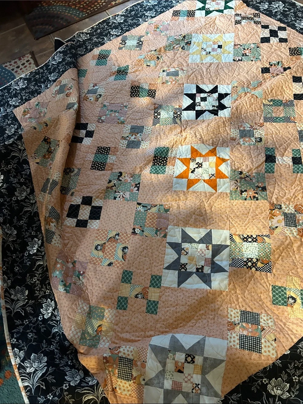 ONE OF A KIND -HANDCRAFTED Quilt CandyCorn Motif